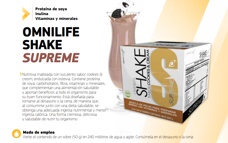 OMNILIFE SHAKE SUPREME Batidos y proteínas para alimentación saludable como donde comprar online por internet delivery