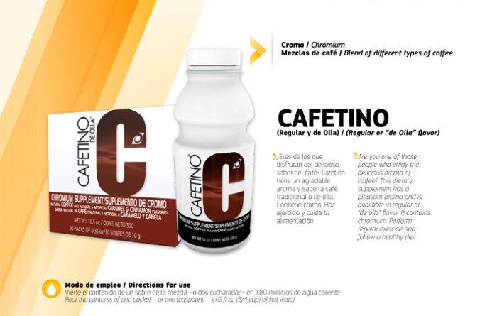 CAFETINO (Regular y de olla) OMNILIFE de olla Café para bajar de peso y quemar grasa tabla nutricional componentes